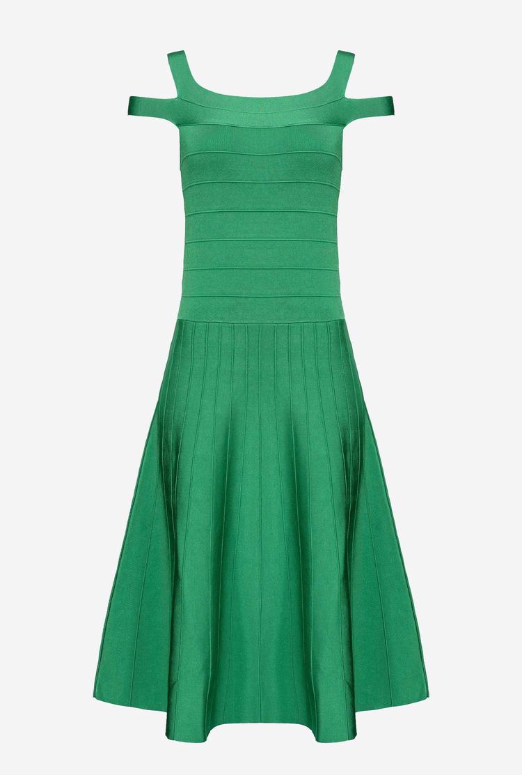 Green Women's Pinko Band Pattern Dress | Ireland-63217949