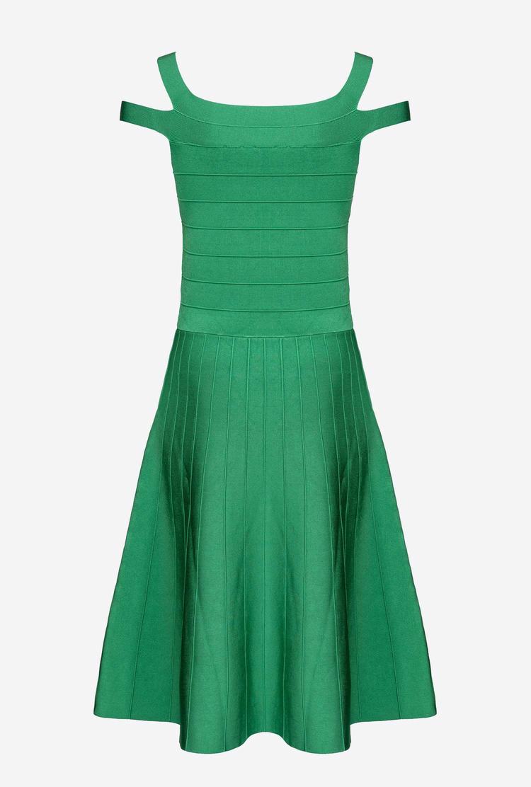 Green Women's Pinko Band Pattern Dress | Ireland-63217949