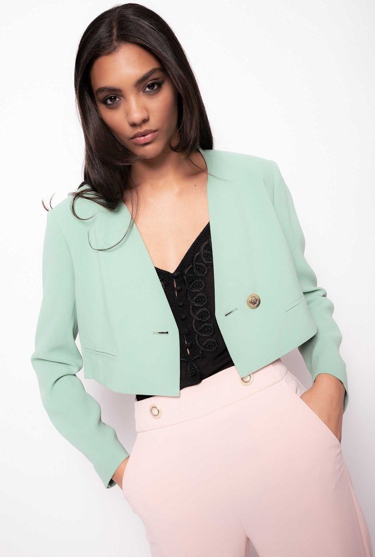 Green Women\'s Pinko Cropped Blazers | Ireland-86129549