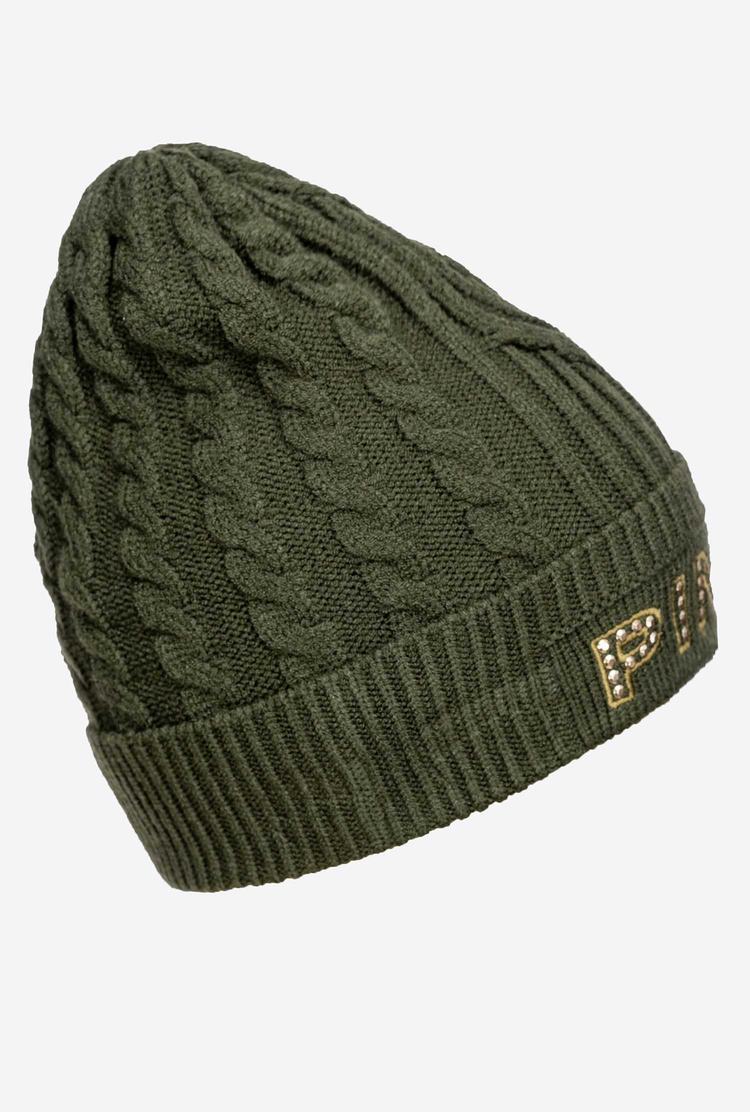 Green Women's Pinko Embroidered Beanie | Ireland-13268409