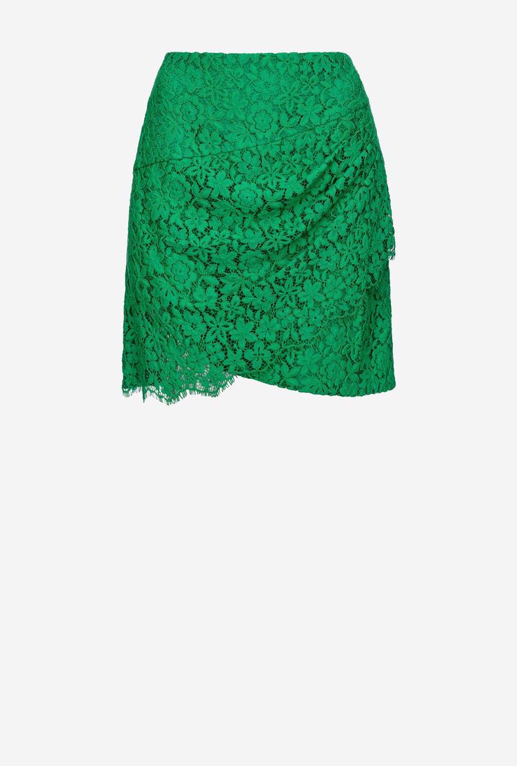 Green Women's Pinko Floral Lace Mini Skirts | Ireland-49278309