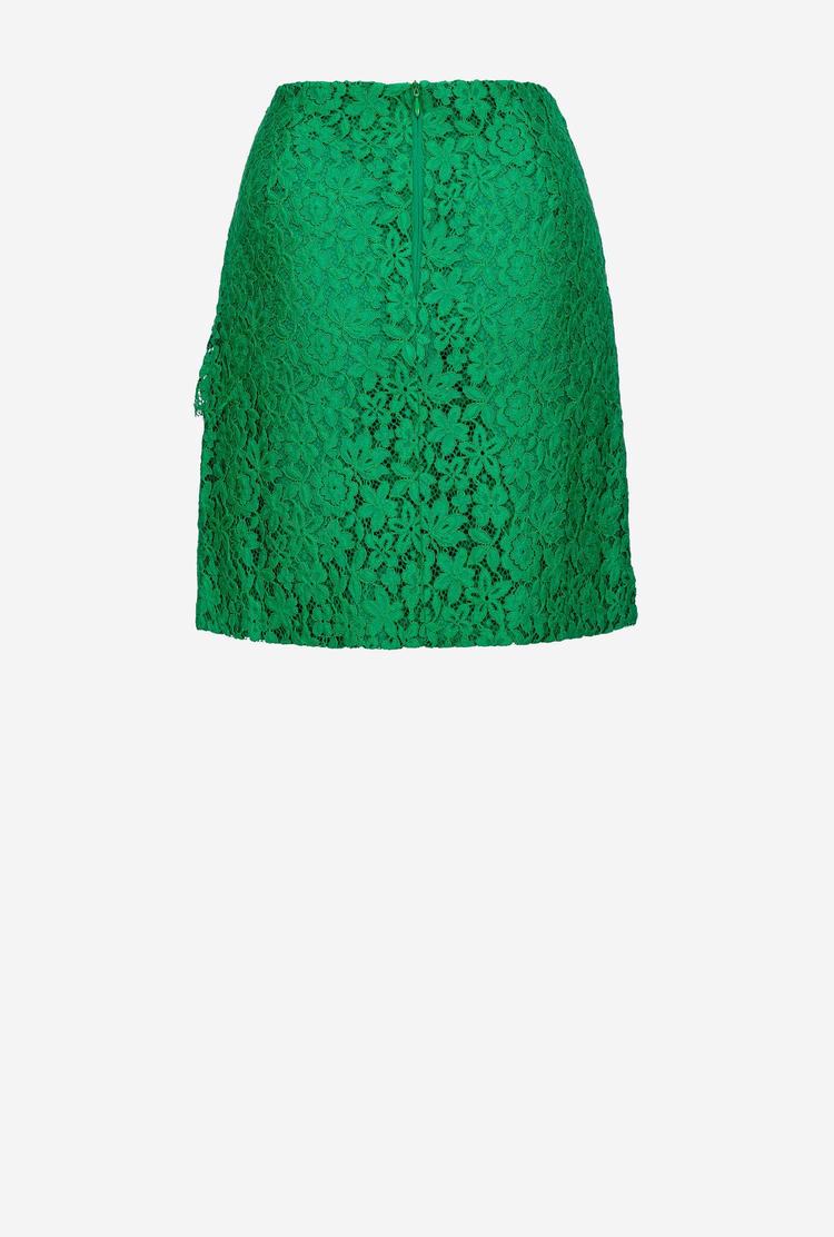 Green Women's Pinko Floral Lace Mini Skirts | Ireland-49278309