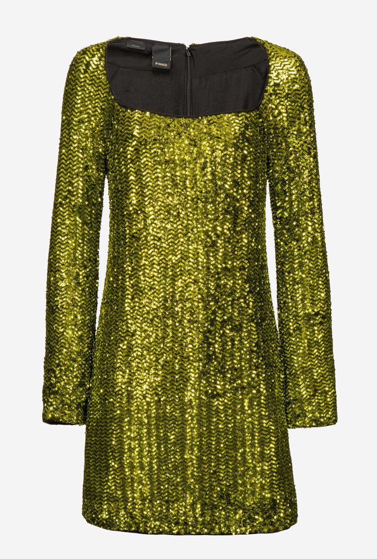 Green Women's Pinko Fully Sequinned Dress | Ireland-86035719