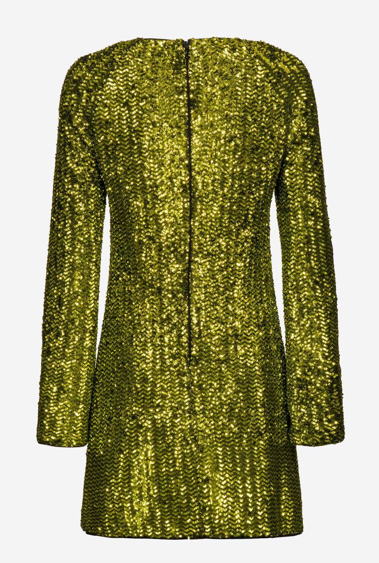 Green Women's Pinko Fully Sequinned Dress | Ireland-86035719