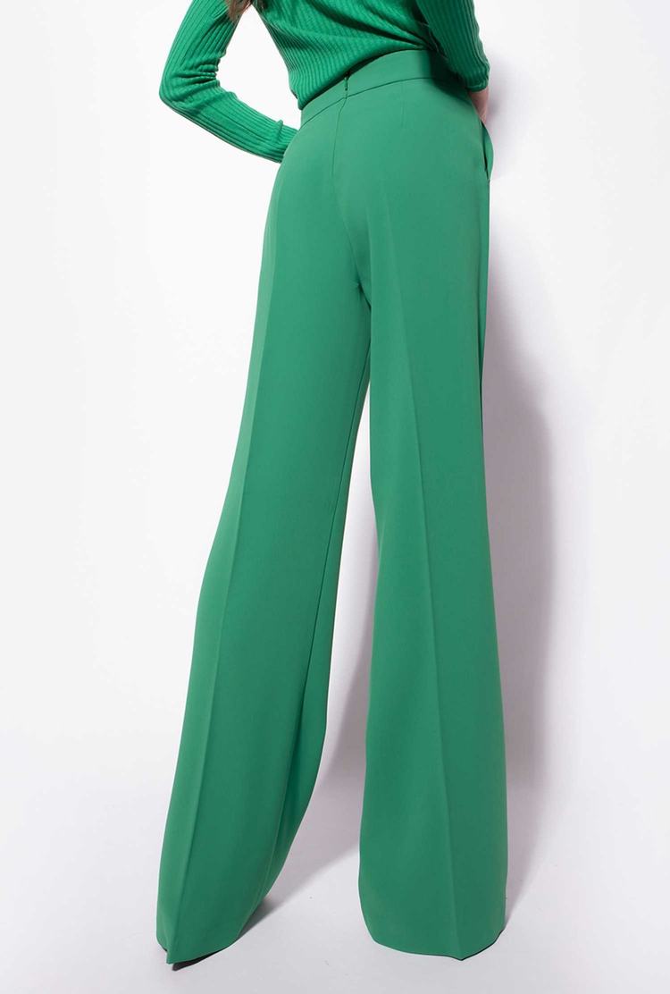 Green Women's Pinko Golden Buttons Pants | Ireland-12075939