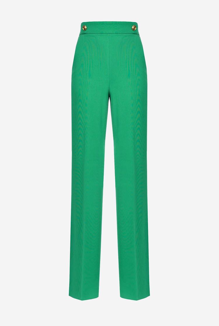 Green Women's Pinko Golden Buttons Pants | Ireland-12075939