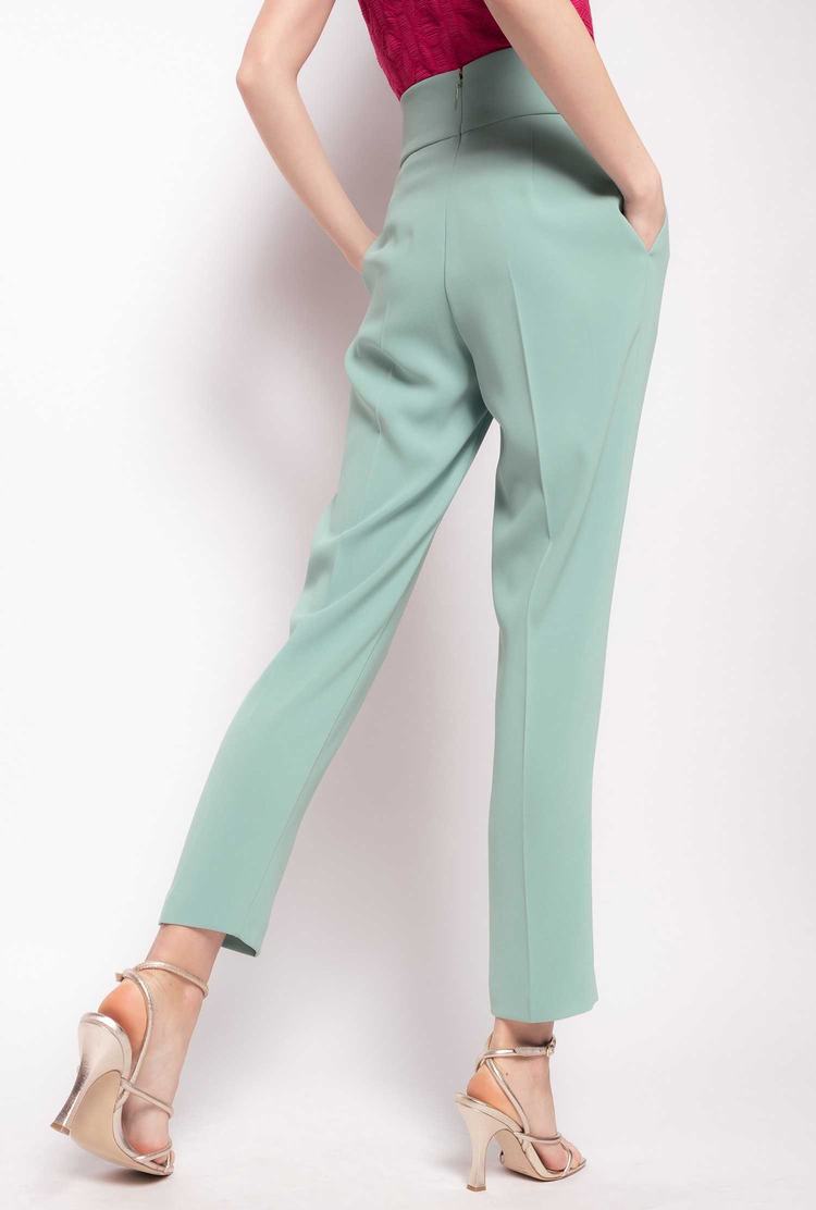 Green Women's Pinko High-waisted Stretch Crêpe Pants | Ireland-86735249