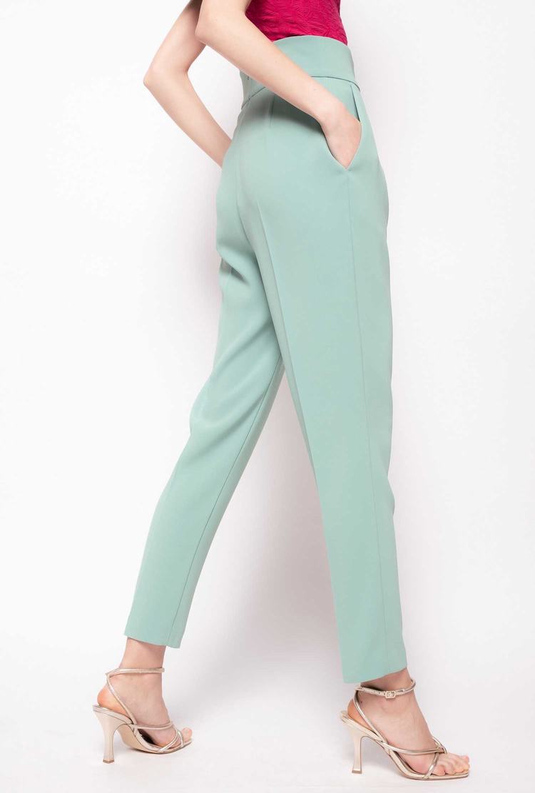 Green Women's Pinko High-waisted Stretch Crêpe Pants | Ireland-86735249