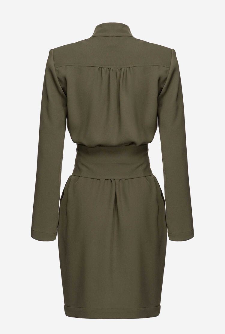 Green Women's Pinko Love Birds And Zip Dress | Ireland-21049839