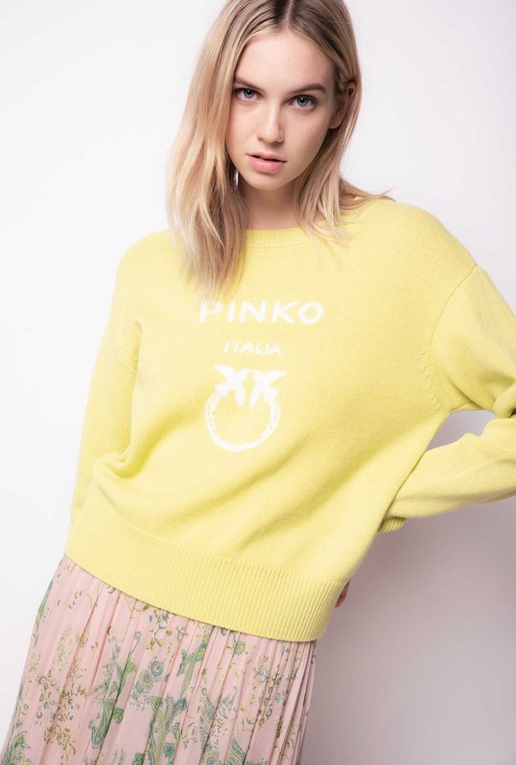 Green Women's Pinko Love Birds Pullover | Ireland-14957289