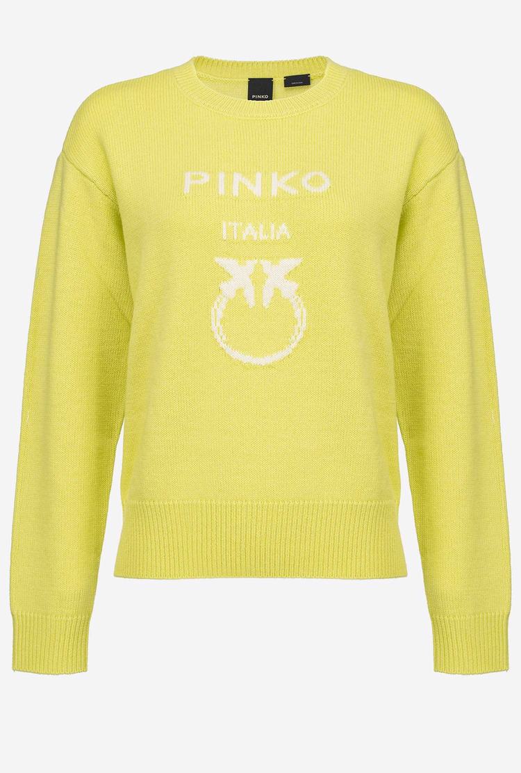 Green Women's Pinko Love Birds Pullover | Ireland-14957289