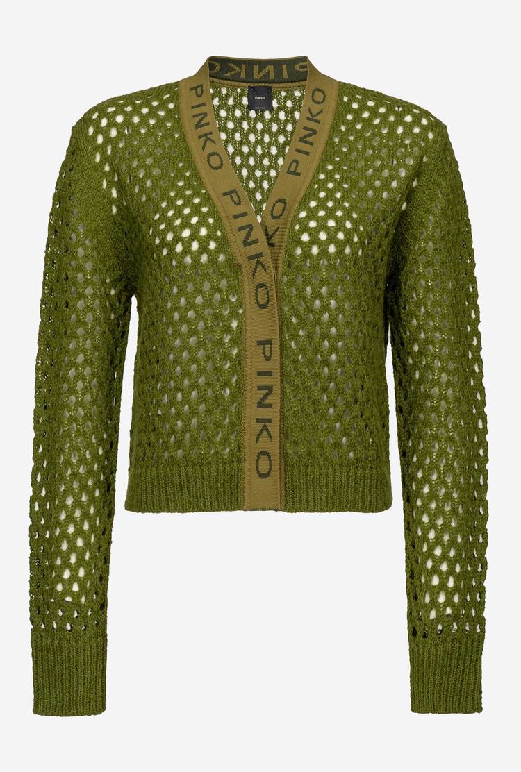 Green Women's Pinko Mesh-knit Cardigan | Ireland-49726319