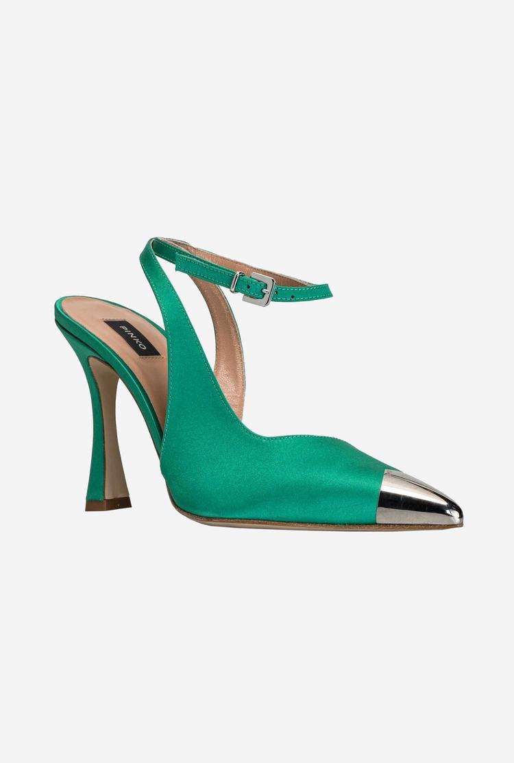 Green Women's Pinko Metal Toe Heels | Ireland-84692319