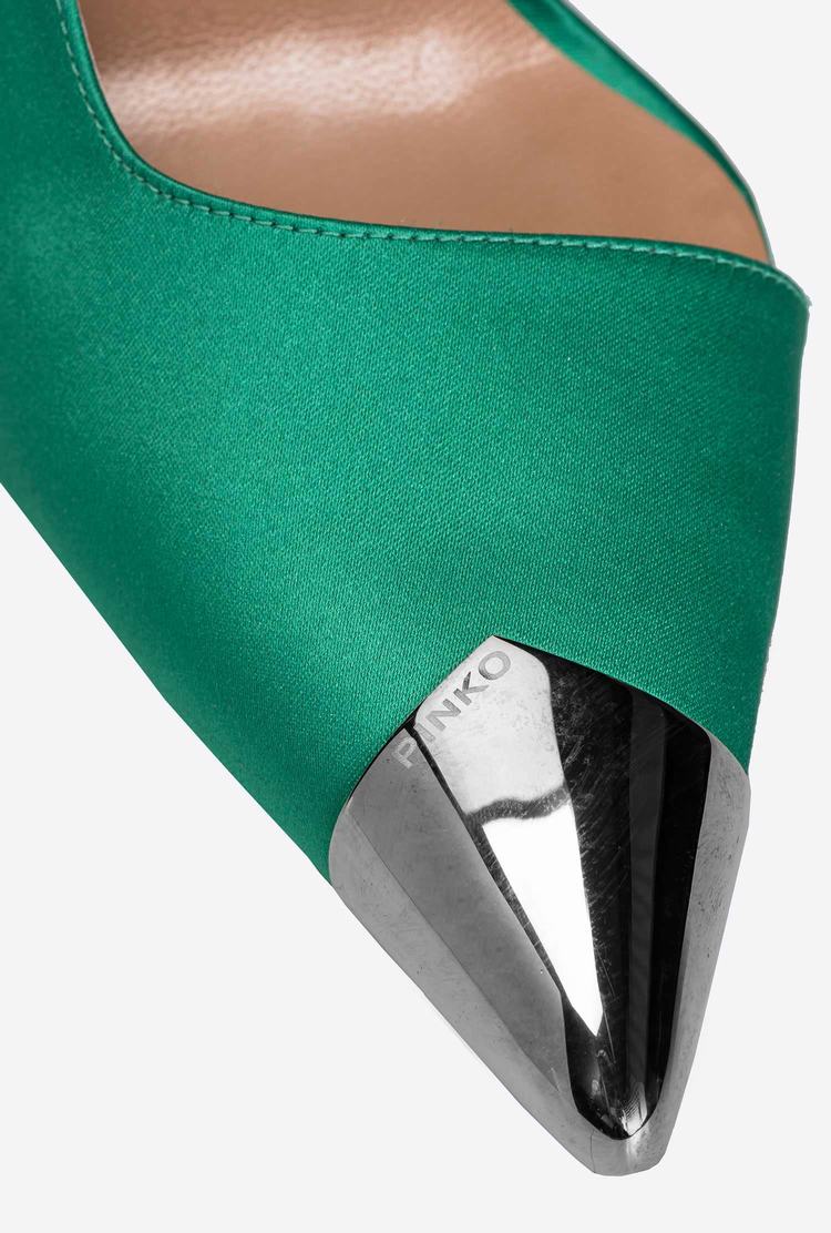 Green Women's Pinko Metal Toe Heels | Ireland-84692319