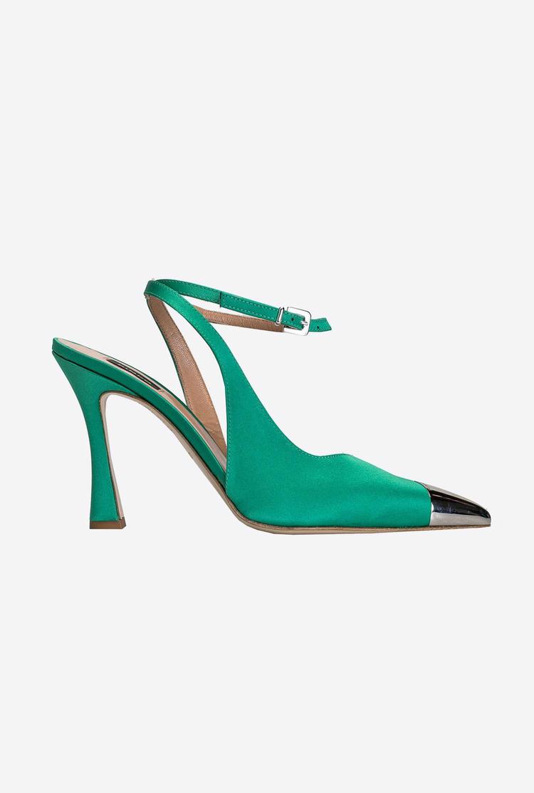 Green Women\'s Pinko Metal Toe Heels | Ireland-84692319