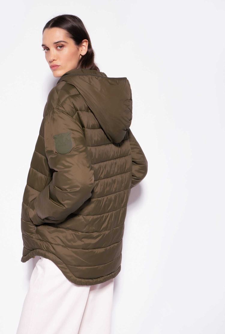 Green Women's Pinko Padded Technical Canvas Jackets | Ireland-79154239