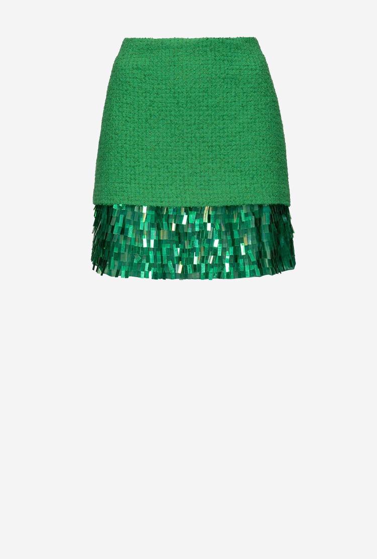 Green Women's Pinko Square-shaped Sequins Skirts | Ireland-68743159