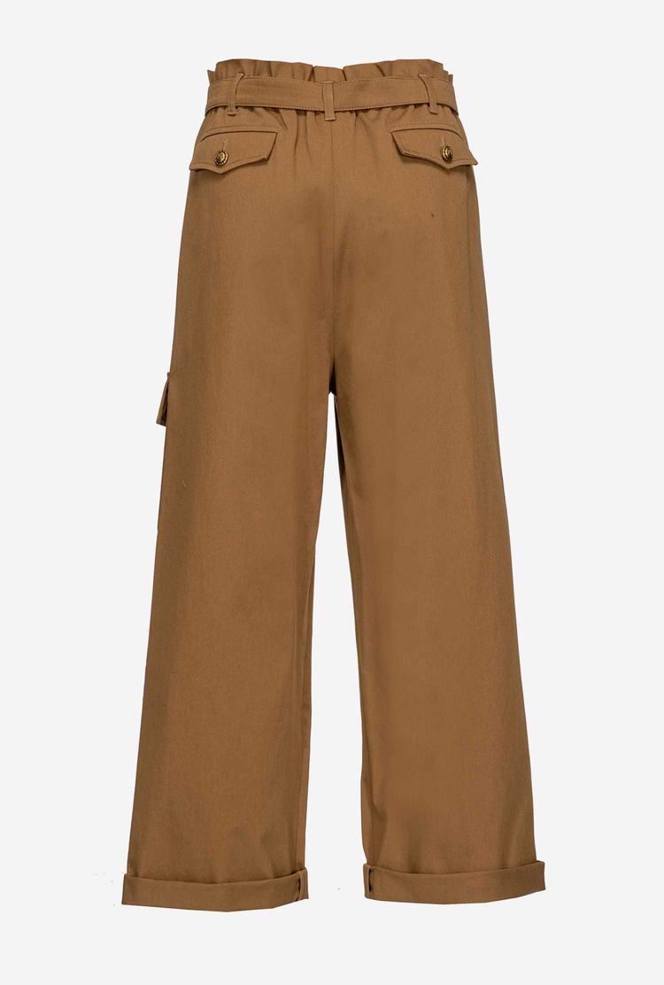 Green Women's Pinko Wide-leg Cargo Pants | Ireland-43916589