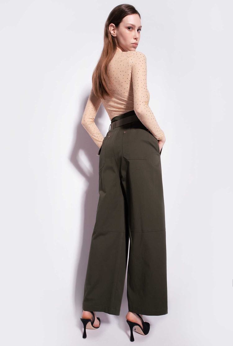 Green Women's Pinko Wide-leg Pants | Ireland-15260399