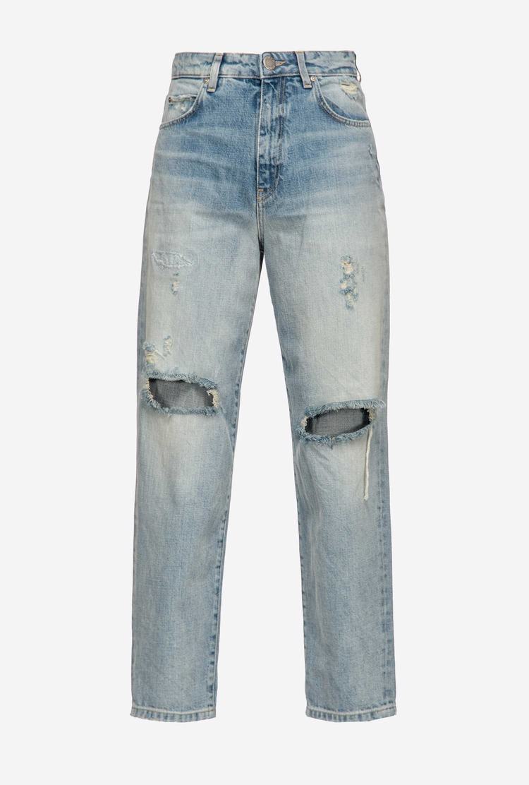 Grey Blue Women's Pinko Rips Jeans | Ireland-25948679