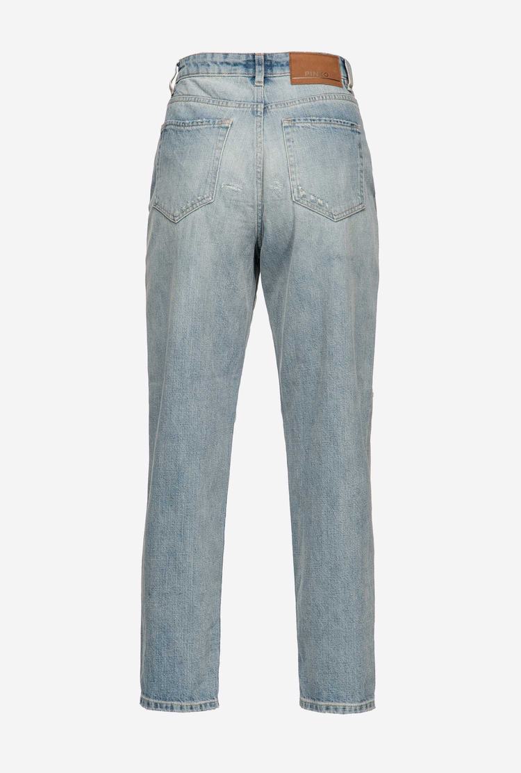 Grey Blue Women's Pinko Rips Jeans | Ireland-25948679