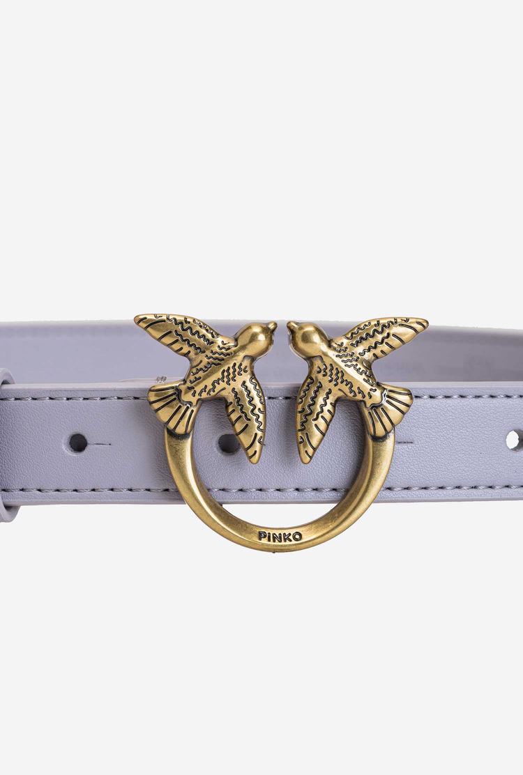 Grey Gold Women's Pinko Love Birds Thin Leather Belts | Ireland-89620439