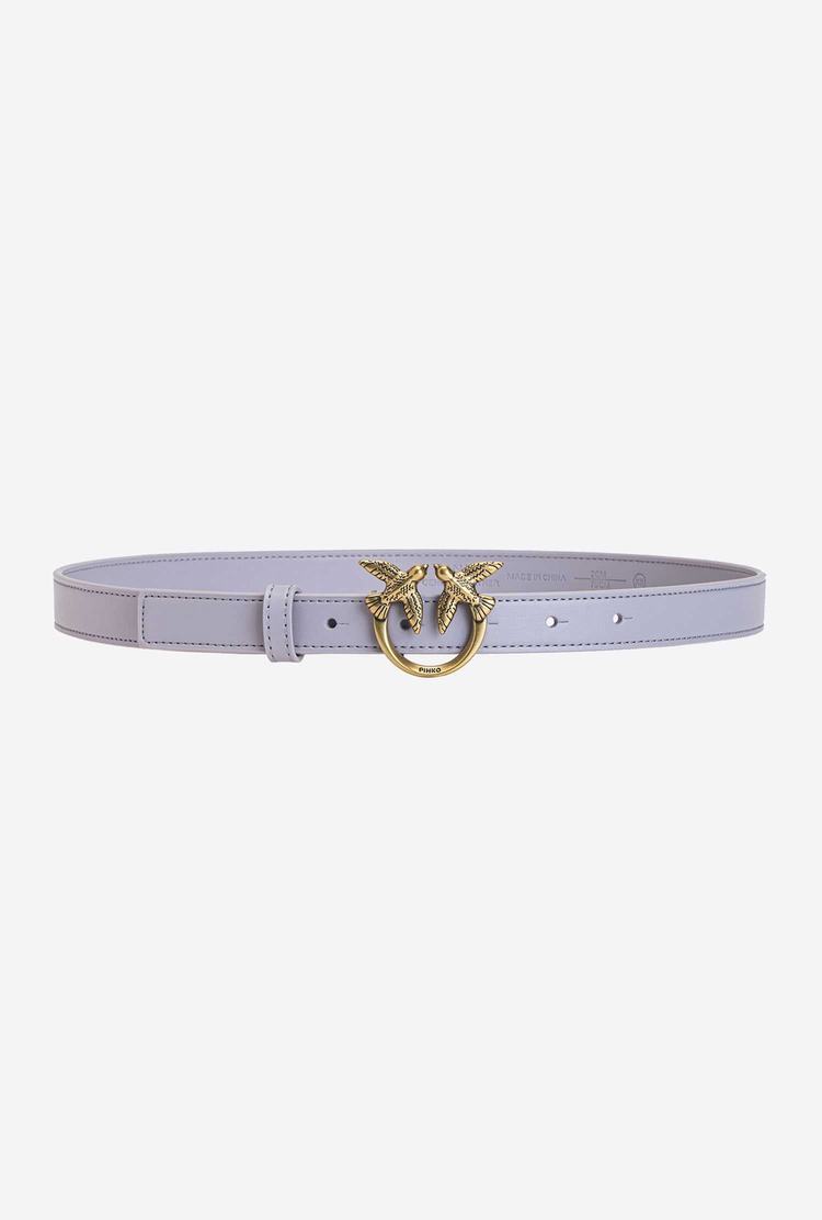 Grey Gold Women\'s Pinko Love Birds Thin Leather Belts | Ireland-89620439