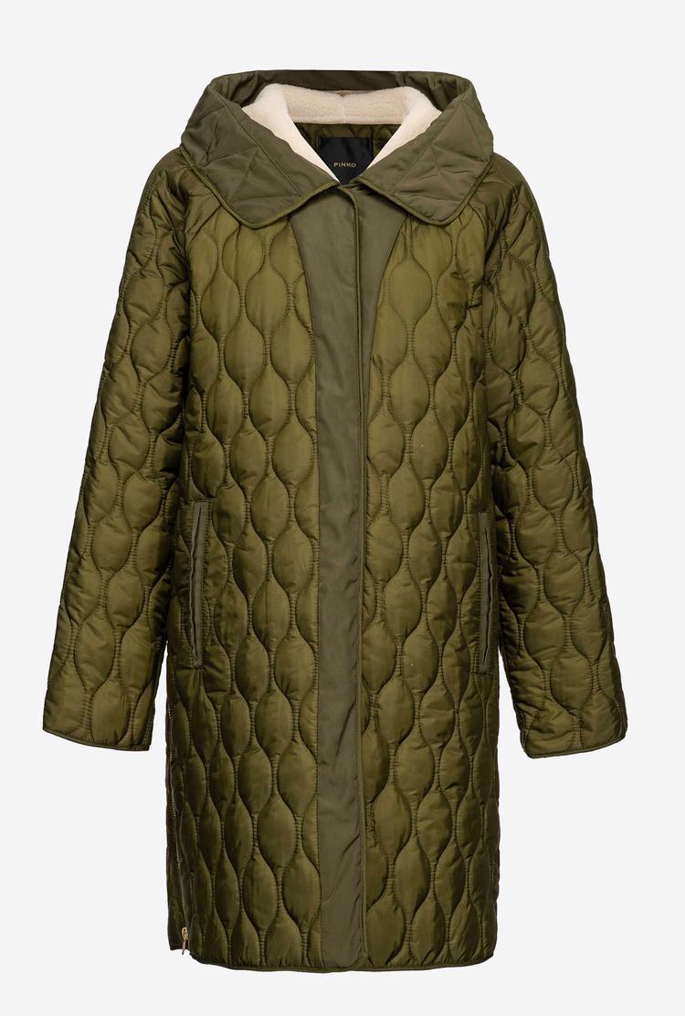 Grey Green Women's Pinko Quilted Coats | Ireland-93207549