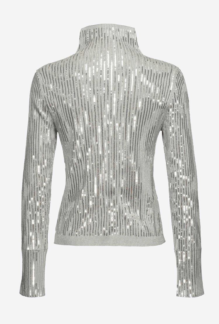 Grey/Silver Women's Pinko Sequinned Sweaters | Ireland-39621749