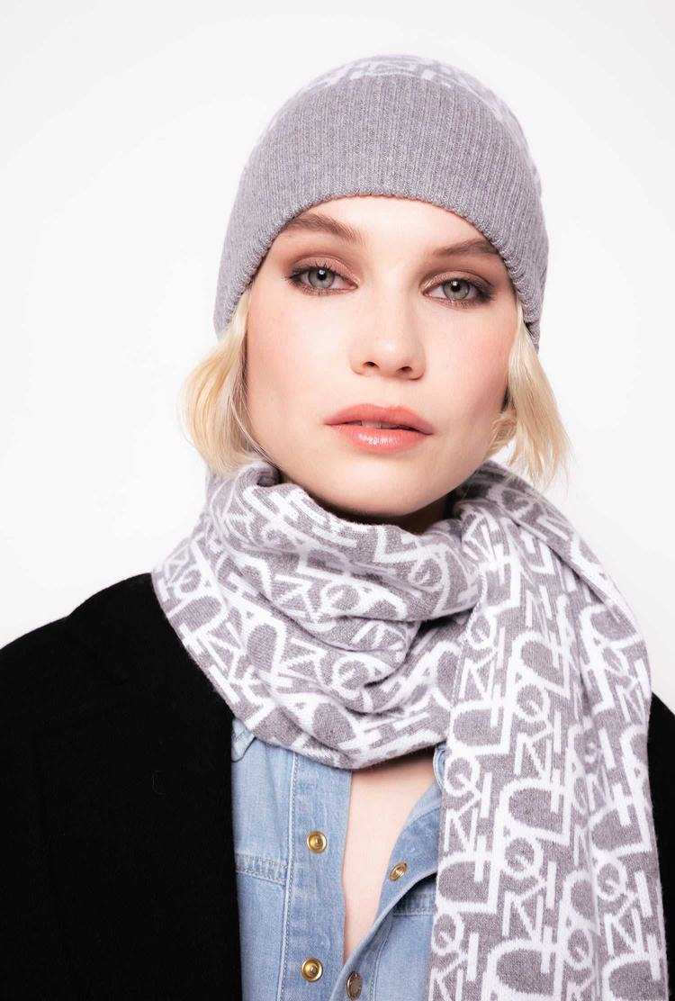 Grey/White Women's Pinko Monogram Scarves | Ireland-42960739