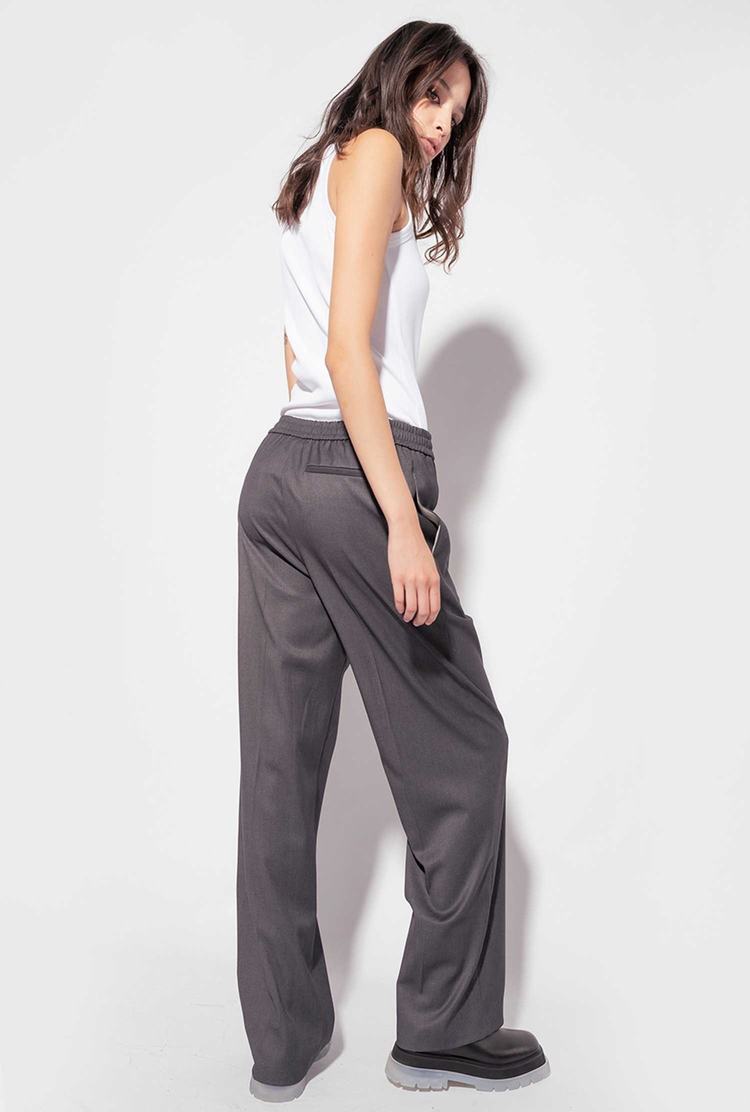 Grey Women's Pinko Elastic Waist Pants | Ireland-45983129