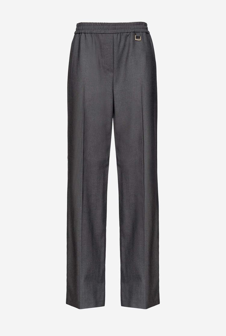 Grey Women's Pinko Elastic Waist Pants | Ireland-45983129