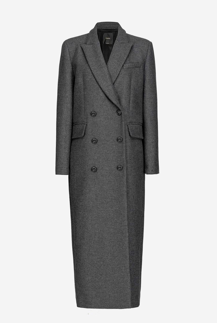 Grey Women's Pinko Long Double-breasted Coats | Ireland-18572399