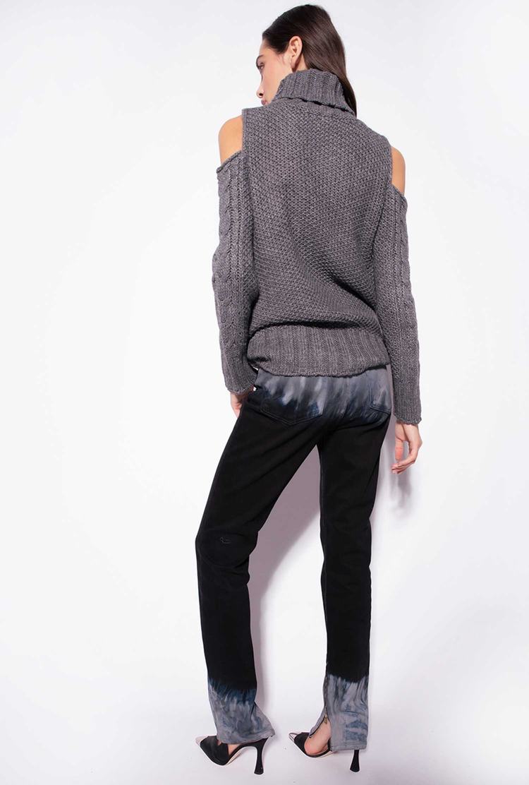 Grey Women's Pinko Off-the-shoulder Pullover | Ireland-15639429