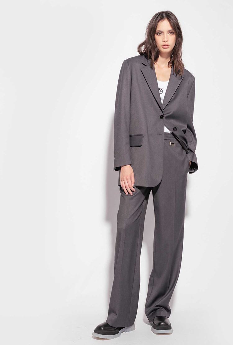 Grey Women's Pinko Oversized Blazers | Ireland-71650299