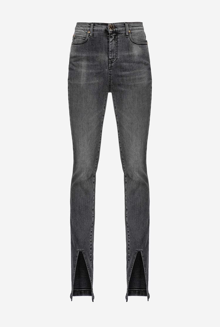 Grey Women's Pinko Slit At The Hem Jeans | Ireland-09254769