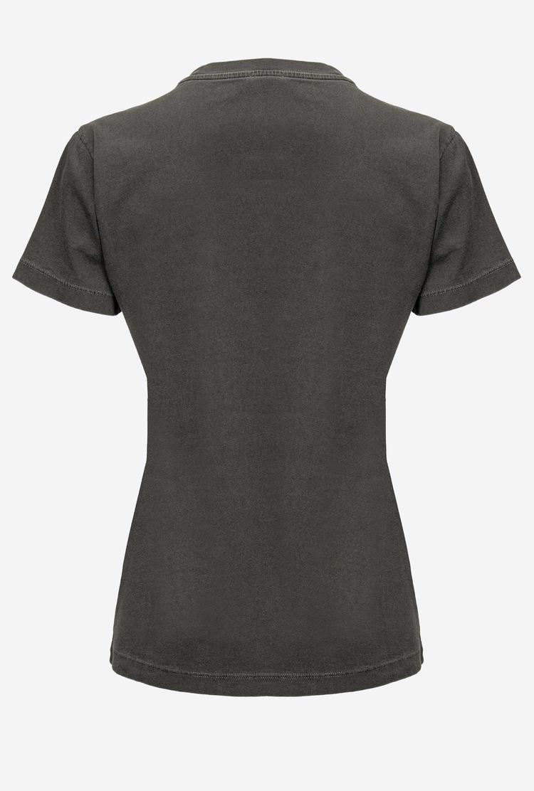 Grey Women's Pinko Wanted Print T Shirts | Ireland-42359169