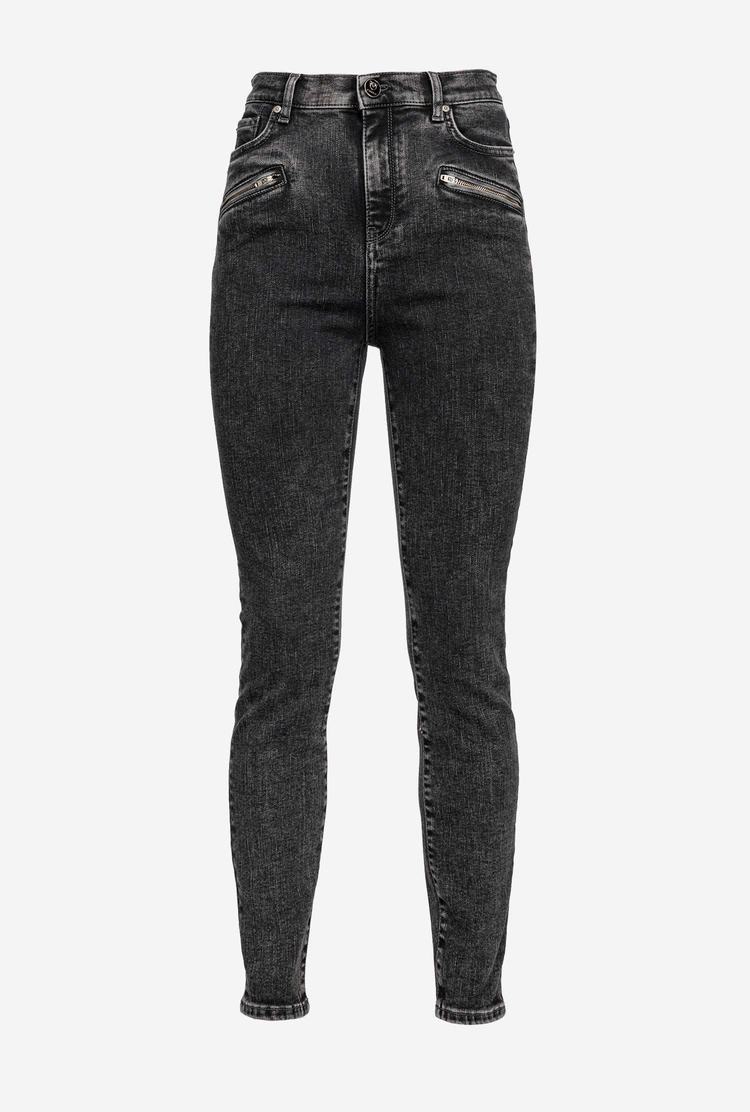 Grey Women's Pinko Zip Jeans | Ireland-62048519