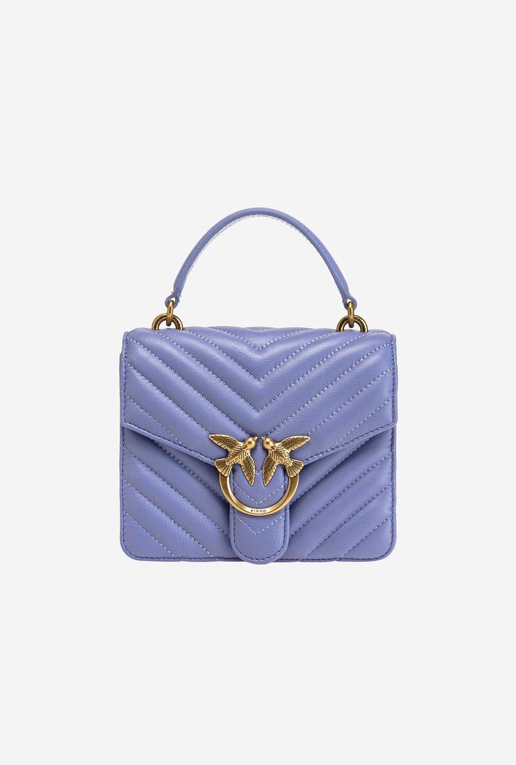 Lavender Gold Women's Pinko Mini Love Bag Handle Chevron Handbag | Ireland-87964539