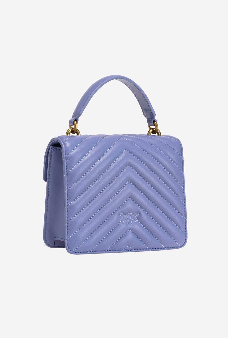 Lavender Gold Women's Pinko Mini Love Bag Handle Chevron Handbag | Ireland-87964539