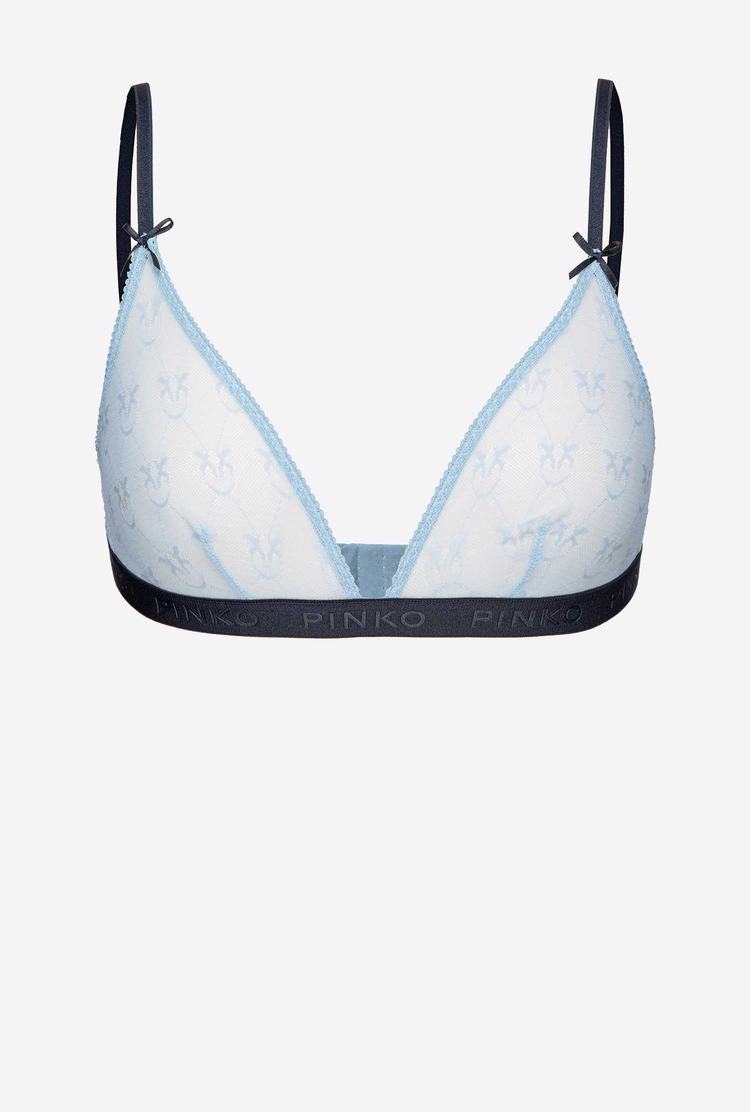 Light Blue Women's Pinko Lace Triangle Bra Lingerie | Ireland-01659479