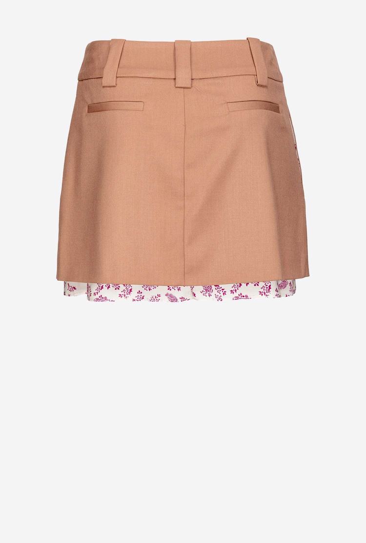 Light Brown Women's Pinko Pleated Mini Skirts | Ireland-32571409