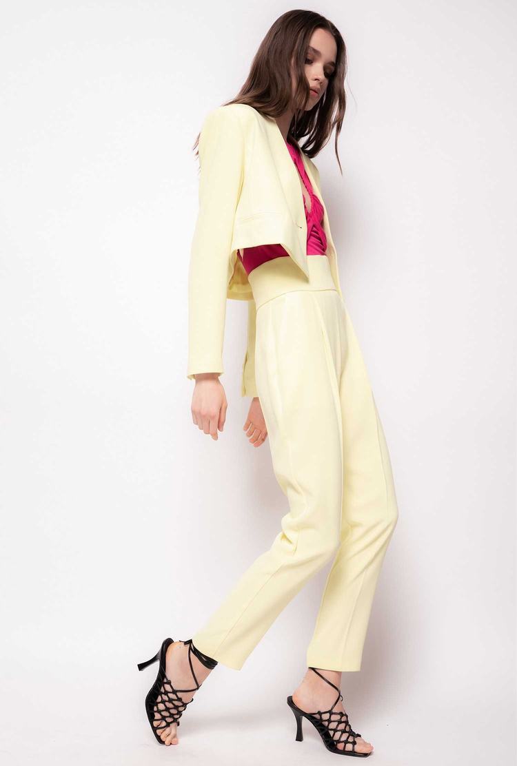 Light Yellow Women's Pinko Cropped Blazers | Ireland-01437589