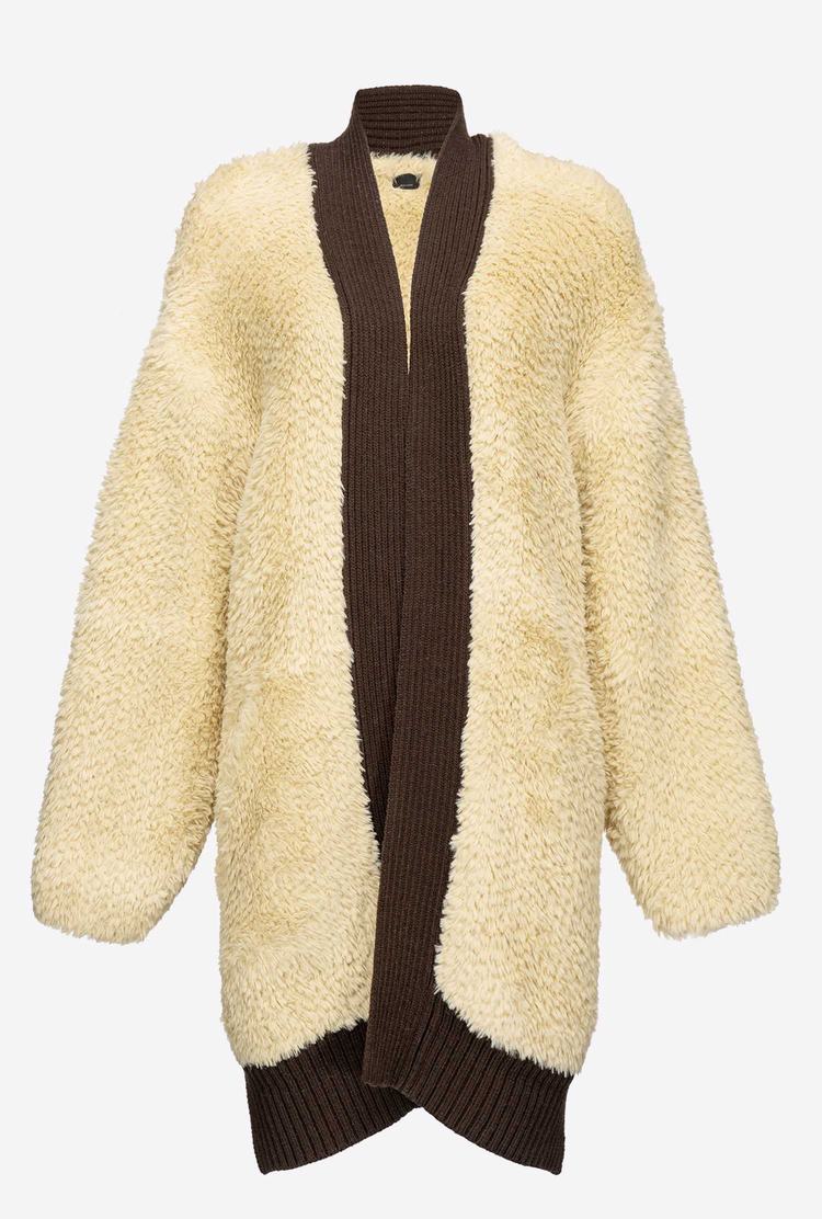 Light Yellow Women's Pinko Faux Fur Cardi Coats | Ireland-38716299