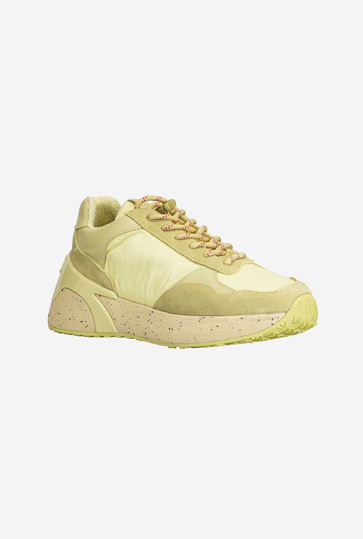 Light Yellow Women's Pinko Recycled Sneakers | Ireland-65378149