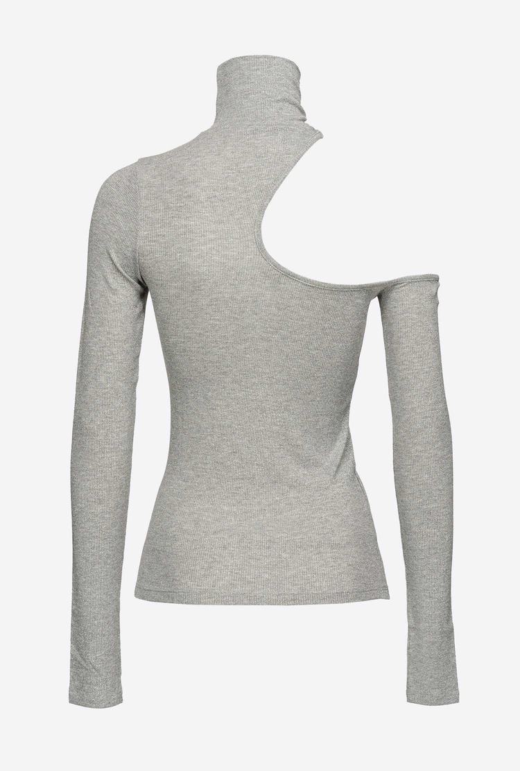 Metal Silver Women's Pinko Ribbed Lurex Sweaters | Ireland-27164939