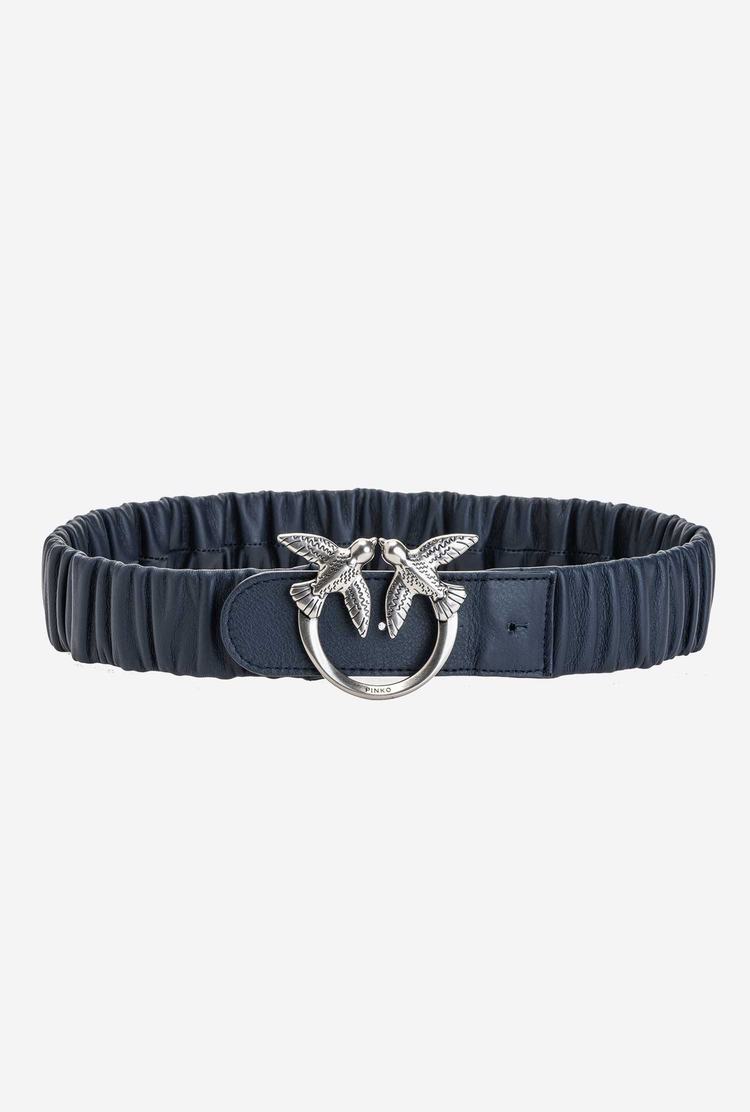 Navy Blue Silver Women\'s Pinko Gathered Love Birds Belts | Ireland-57934209