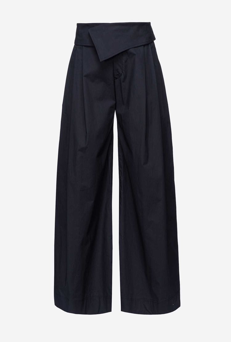 Navy Blue Women's Pinko Reimagine Wide-leg Pants | Ireland-95306179