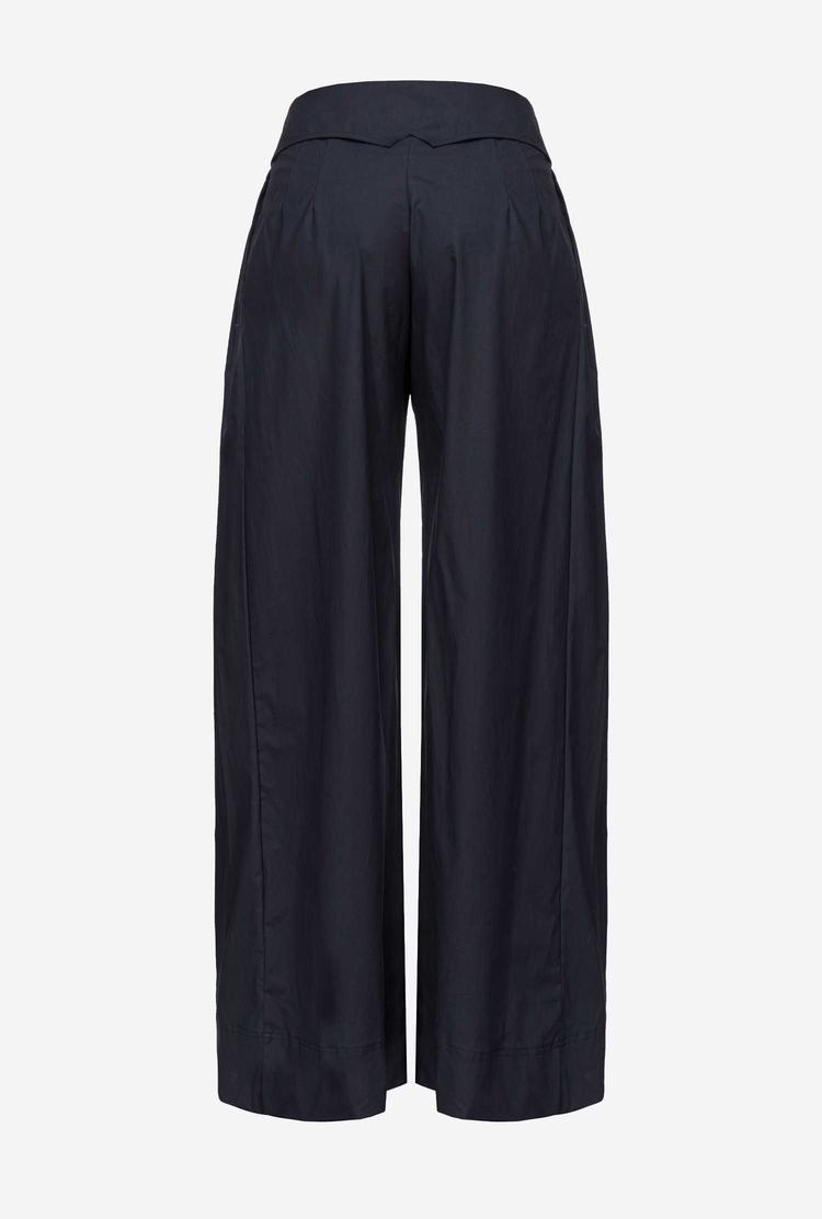 Navy Blue Women's Pinko Reimagine Wide-leg Pants | Ireland-95306179