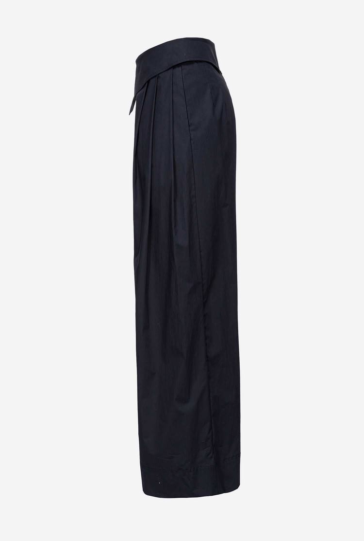 Navy Blue Women's Pinko Reimagine Wide-leg Pants | Ireland-95306179